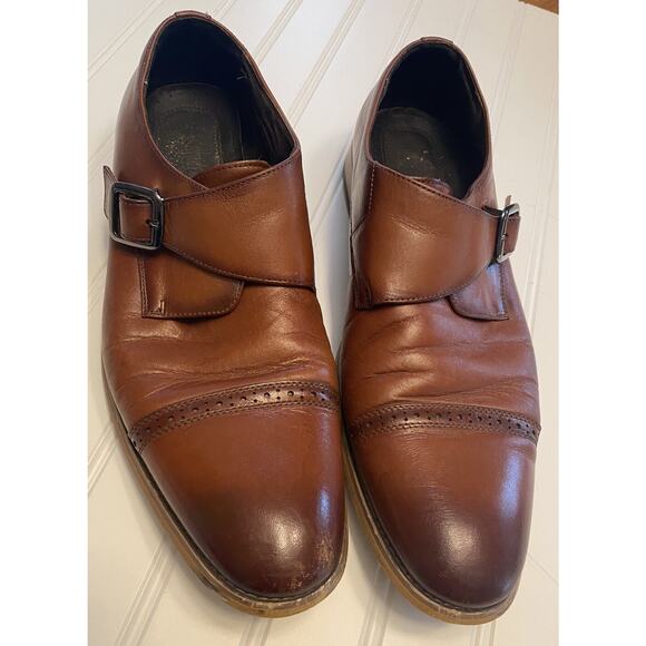 Stacy Adams Mens 12 Monk Strap Dress Shoes Leather Brown - Picture 1 of 9
